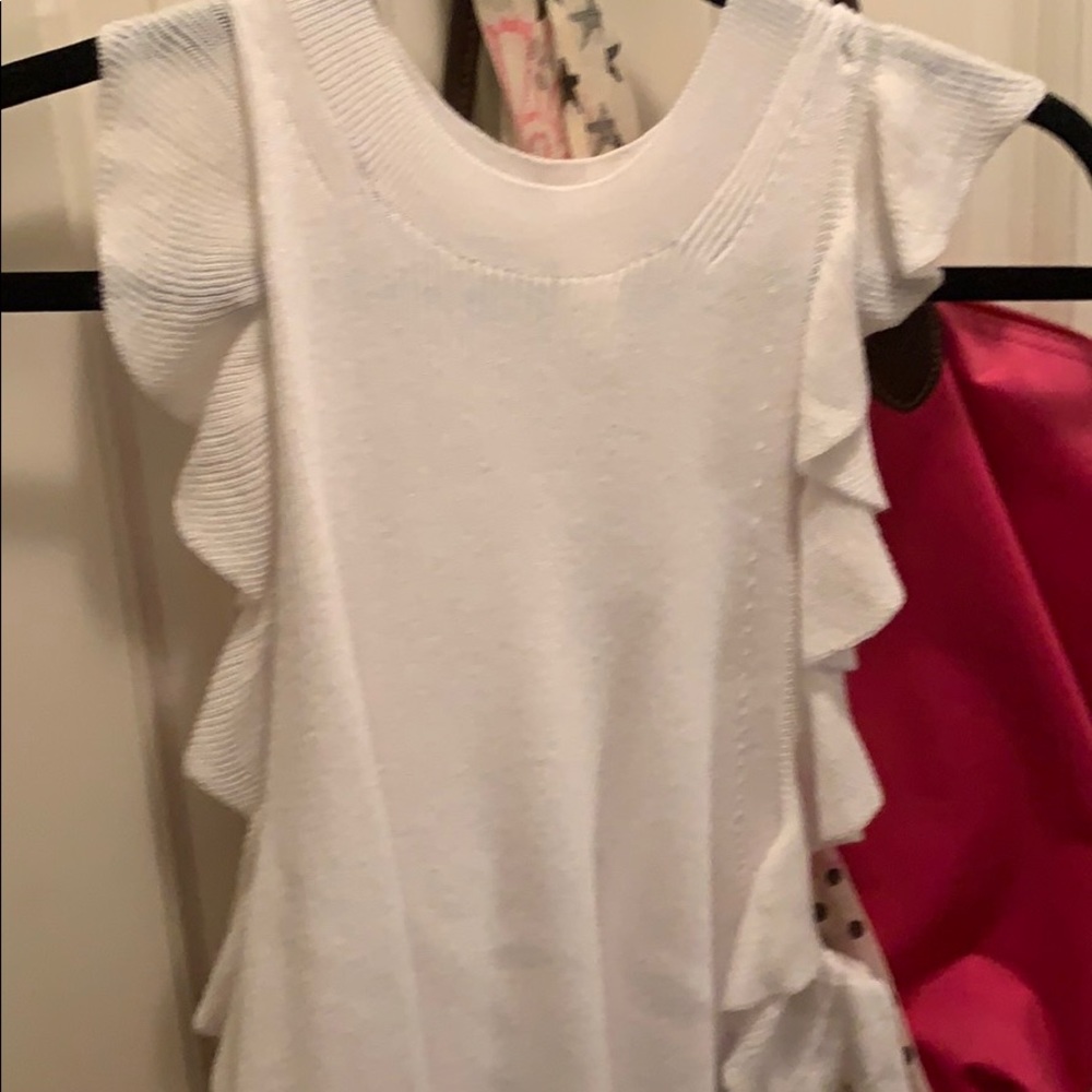 Super cute sweater tank with frilly sleeves